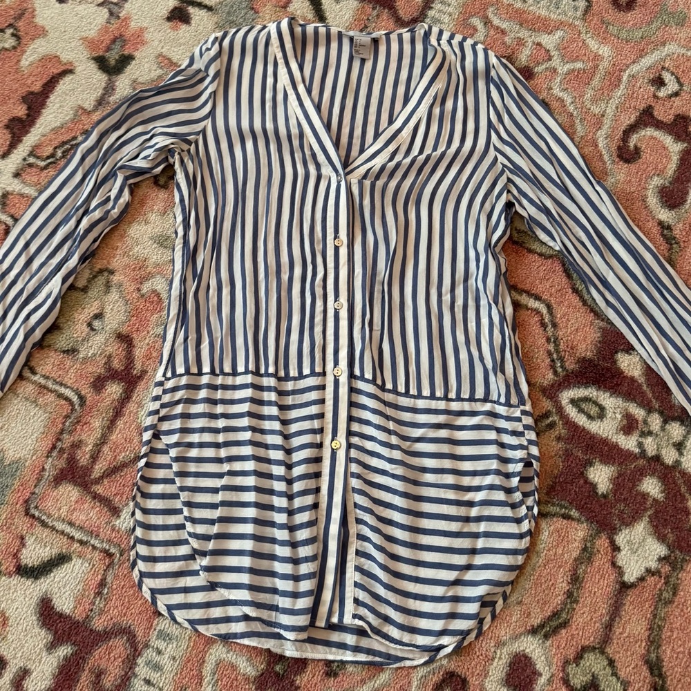 H&M Blue and White Striped Tunic